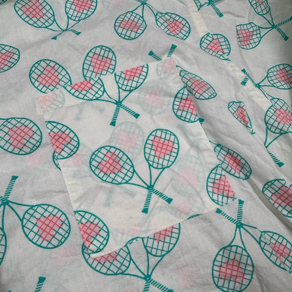 Aerie poplin pj to party Tennis Racket + Hearts button up shirt XL - Picture 3 of 10
